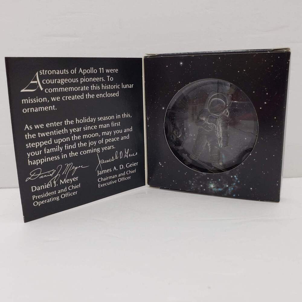 Cincinnati Milacron Ornament 1989 Christmas Holiday 20 yr Apollo 11 Anniversary